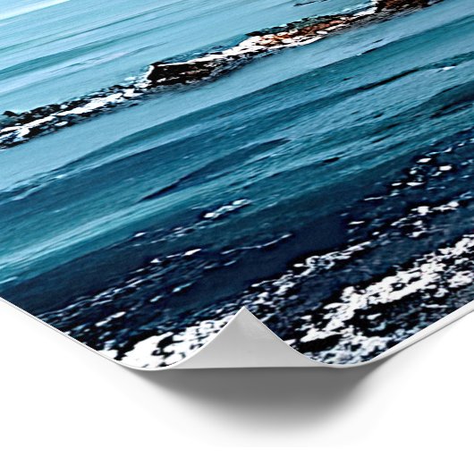 Breed zeegezicht Middellandse Baai Poster (Hoek)