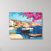 Breed zeegezicht Middellandse rustige haven Canvas Afdruk (Voorkant)