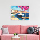 Breed zeegezicht Middellandse rustige haven Canvas Afdruk (Insitu (Woonkamer))