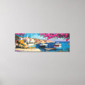 Breed zeegezicht Middellandse rustige haven Canvas Afdruk (Voorkant)