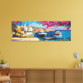 Breed zeegezicht Middellandse rustige haven Canvas Afdruk (Insitu (Woonkamer))