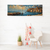 Breed zeegezicht Middellandse Zee Rustige Kustretr Spandoek (Insitu)