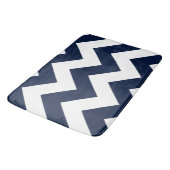 Breed Zigzag Patroon Donkerblauw & Wit Badmat (Gekanteld)