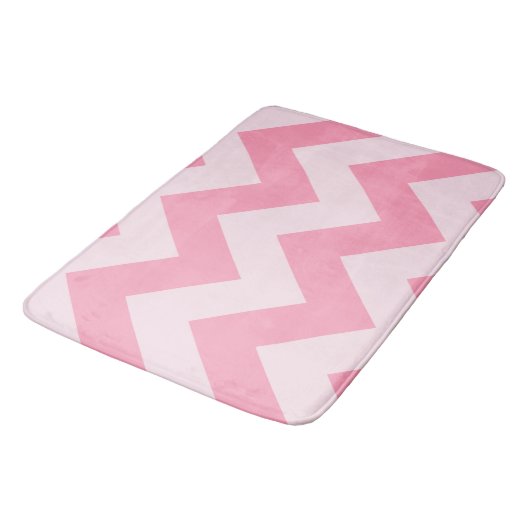 Breed zigzag patroon roze badmat (Gekanteld)