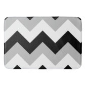 Breed zigzag patroon zwart grijs wit badmat (Voorkant)