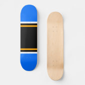 Breed Zwart Wit Helder Blauw Geel Racing Stripes Persoonlijk Skateboard (Voorkant)
