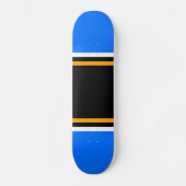 Breed Zwart Wit Helder Blauw Geel Racing Stripes Persoonlijk Skateboard (Voorkant)