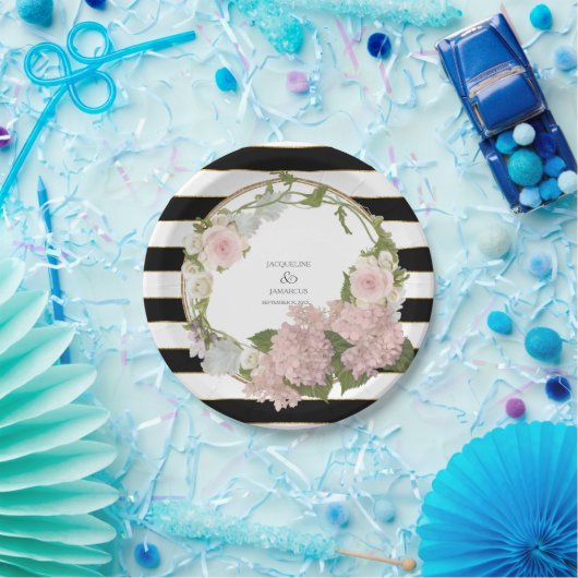 Breedband Hydrangea Floral Wreatand Gepiliseerd Papieren Bordje (Feest)