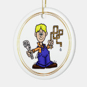 Breedband-pluim met Ornament van koperen buizen (Links)