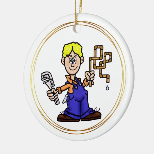 Breedband-pluim met Ornament van koperen buizen (Links)