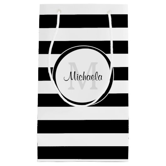Breedband (zwart-wit) en Casual naam Klein Cadeauzakje (Voorkant)