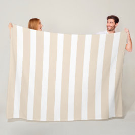 Breedbandjes, room en wit fleece deken