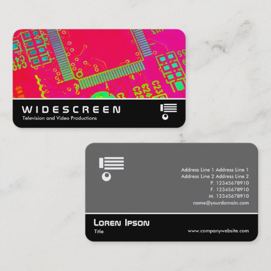 Breedbeeld 0538 - Abstracte circuits Visitekaartje (Voorkant / Achterkant)