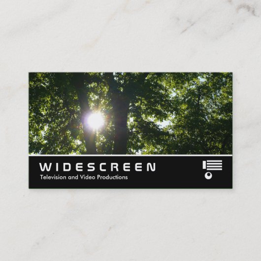 Breedbeeld 228 - Zon door bomen Visitekaartje (Voorkant)