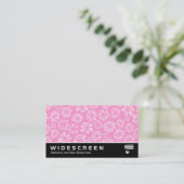 Breedbeeld 236 - Roze Floral Visitekaartje (Staand voorkant)