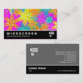 Breedbeeld 322 - Kleurrijke 3d bloemen Visitekaartje (Voorkant / Achterkant)