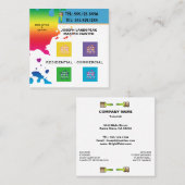 Breedbeeldverf voor professionele schilder en 4 fo vierkante visitekaartje (Voorkant / Achterkant)