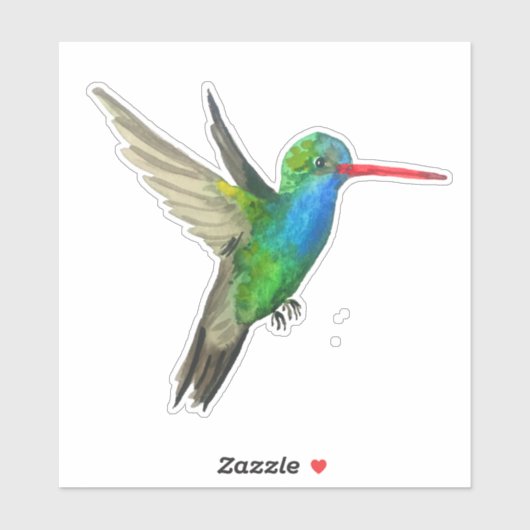 Breedbevochtigde Waterverf van vogel Sticker (Vel)