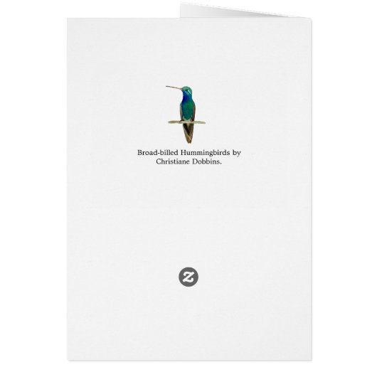 Breedbevogel Happy Birthday Kaart (Achterkant)