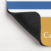 Breedblauw Horizontale Stripes Gold Name en Daisy Muismat (Hoek)