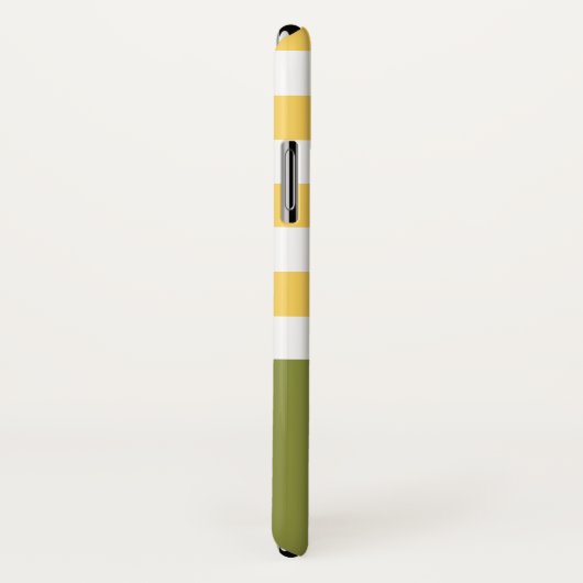 Breedgeel horizontale strepen groene naam Daisy Case-Mate iPhone Case (Achterkant / rechts)