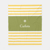 Breedgeel horizontale strepen groene naam Daisy Fleece Deken (Voorkant)