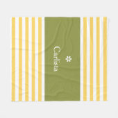 Breedgeel horizontale strepen groene naam Daisy Fleece Deken (Voorkant (Horizontaal))