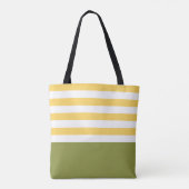 Breedgeel horizontale strepen groene naam Daisy Tote Bag (Achterkant)