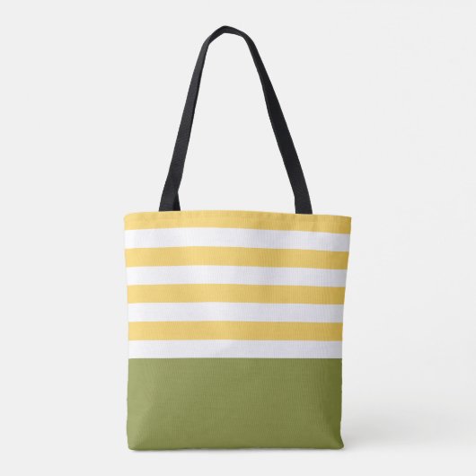 Breedgeel horizontale strepen groene naam Daisy Tote Bag (Achterkant)