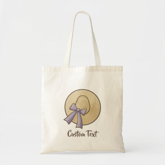 Breedgerande beige hoed tote bag (Voorkant)
