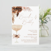 Breedglas Boho Floral Brunch Bubble Vrijgezellenfe Kaart (Staand voorkant)