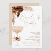 Breedglas Boho Floral Brunch Bubble Vrijgezellenfe Kaart (Voorkant / Achterkant)