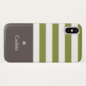 Breedgroene horizontale strepes bruine naam Daisy Case-Mate iPhone Case (Achterkant (horizontaal))