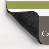 Breedgroene horizontale strepes bruine naam Daisy Muismat (Hoek)