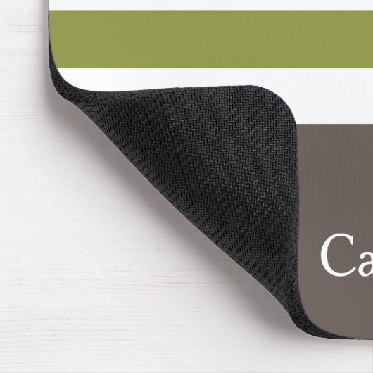 Breedgroene horizontale strepes bruine naam Daisy Muismat (Hoek)