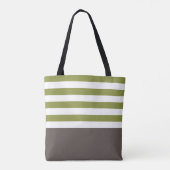 Breedgroene horizontale strepes bruine naam Daisy Tote Bag (Achterkant)