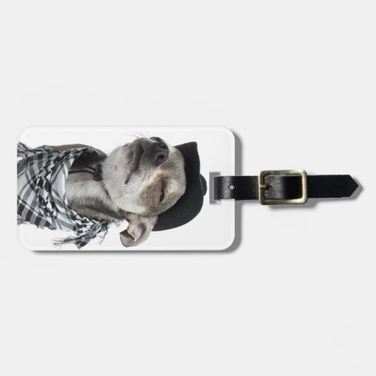 Breedhoek van een Chihuahua met gesloten ogen Bagagelabel (Voorkant horizontaal)