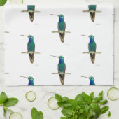 Breedkopvogel in een tak theedoek (Gevouwen)