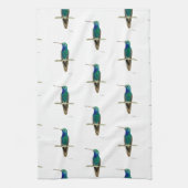 Breedkopvogel in een tak theedoek (Verticaal)