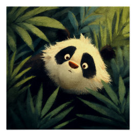 Breedogige Panda Loopt Door Het Gebladerte Perfect Poster