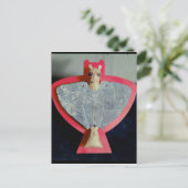 Breedplaat in de vorm van een leeuwenkopel briefkaart (Staand voorkant)