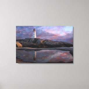 Breedpool door vuurtoren canvas afdruk