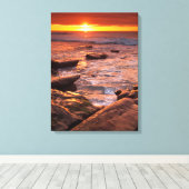 Breedpools bij zonsondergang, Californië Canvas Afdruk (Insitu (Houten vloer))