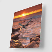 Breedpools bij zonsondergang, Californië Vierkante Klok (Hoek)