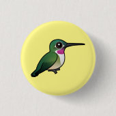 Breedstaartkolibrie Ronde Button 3,2 Cm (Voorkant)