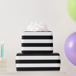 Breedste zwart-wit gestreepte patroon cadeaupapier