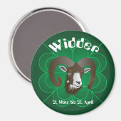 Breedte 21. März bis 20. April Magnet (Voorkant / Achterkant)