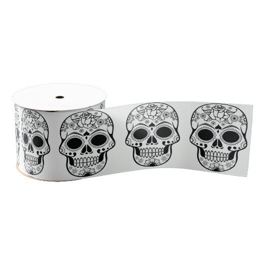 Breedte 3ins lint - Rock Chick Skulls (Spoel)