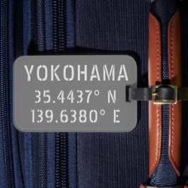 Breedte- en lengtegraad van Yokohama Bagagelabel