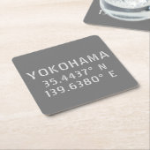 Breedte- en lengtegraad van Yokohama Kartonnen Onderzetters (Schuin)